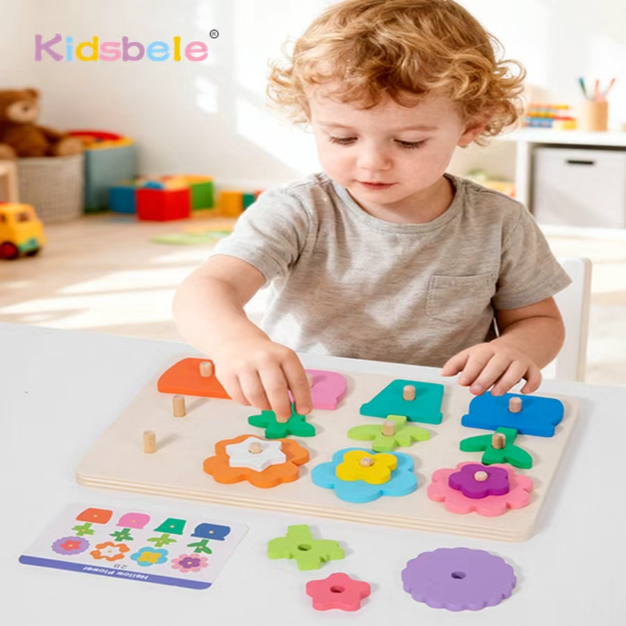 Board Game History - Montessori DIY Wooden Flower Puzzle Board