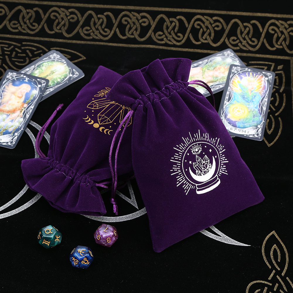 Board Game History - 5Pcs Tarot Storage Velvet Bag Drawstring