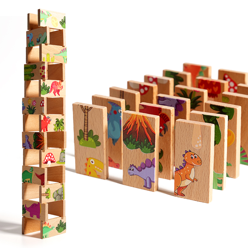 Wooden Dinosaur Domino Matchin - Board Game Oath のレビューと価格