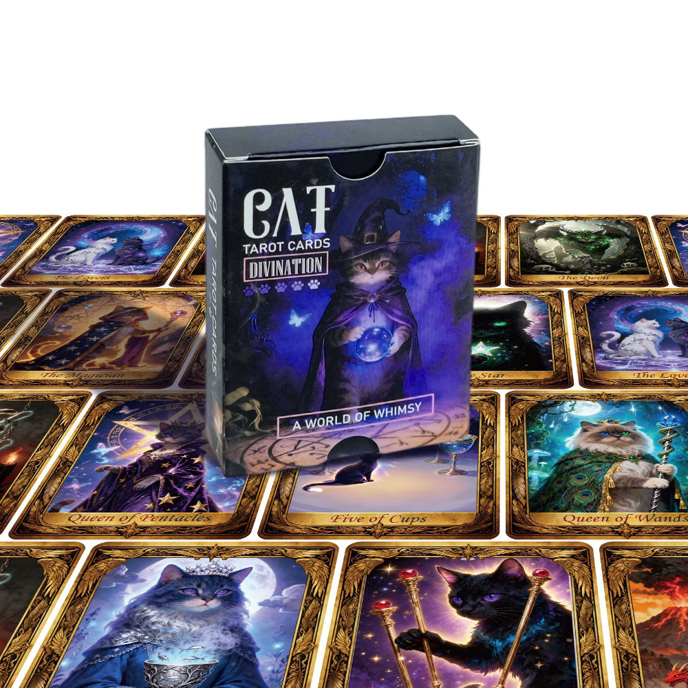 50PCS/Set Cute Cat Tarot Cards - Board Game Family のレビューと価格