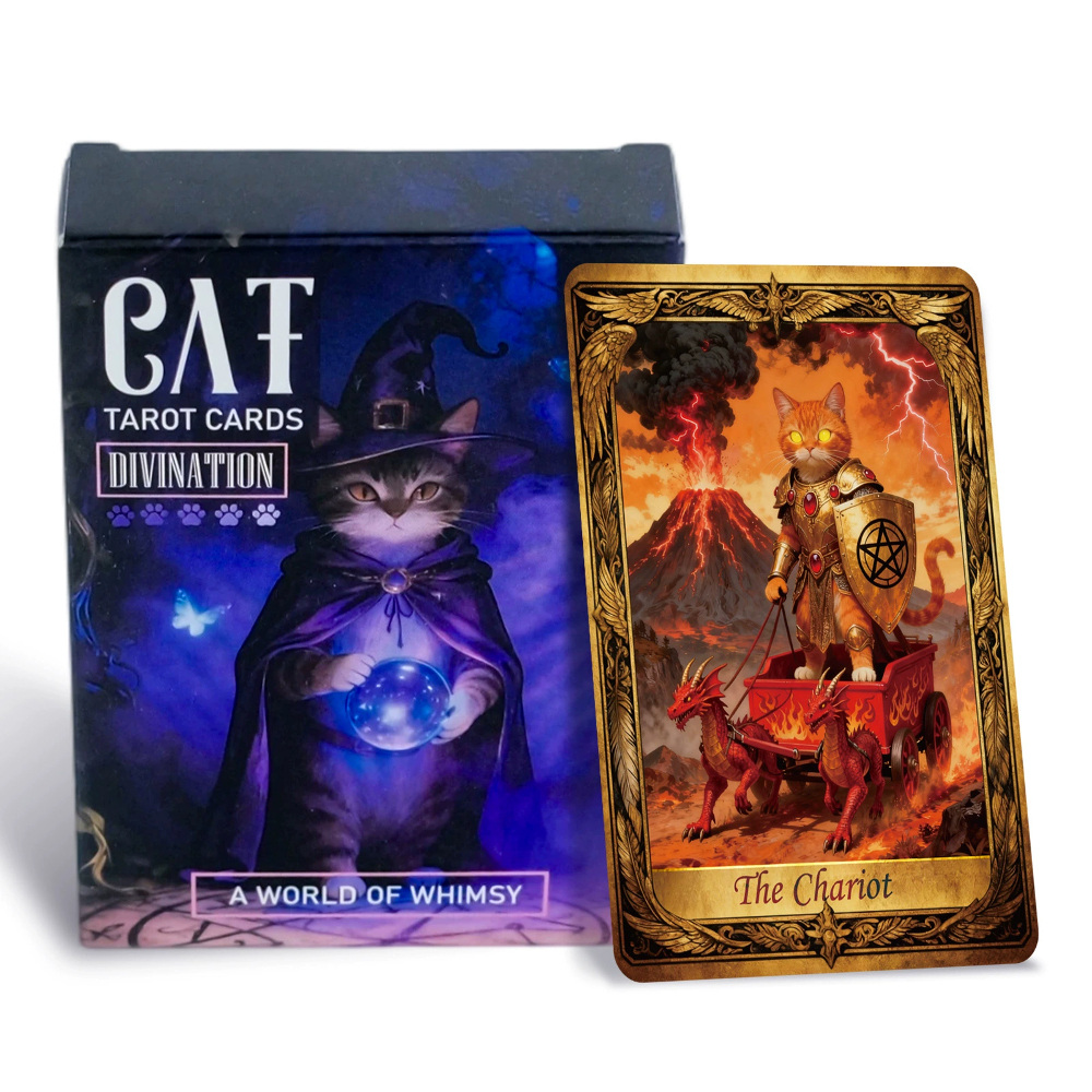 50PCS/Set Cute Cat Tarot Cards - Board Game Family のレビューと価格