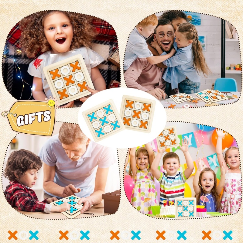 Wooden Tic Tac Toe Games Puzzl - Board Game Family のレビューと価格