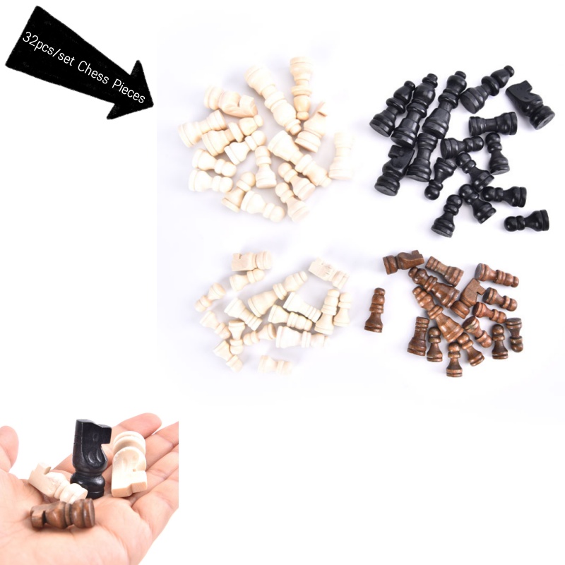 32pcs Wooden Chess Pieces Comp - Board Game Queen のレビューと価格