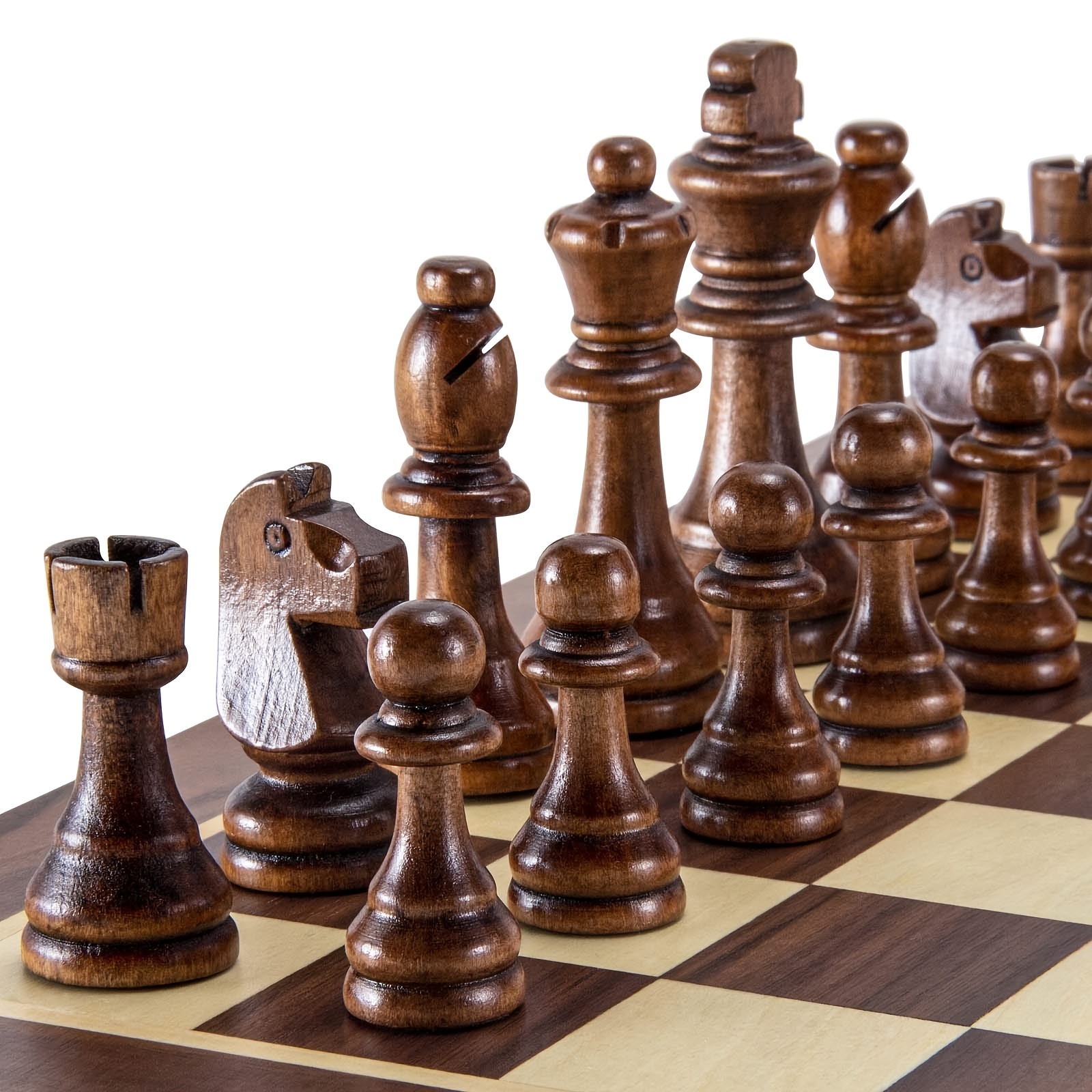 32 Pieses Wooden Chess Standar - Board Game Queen のレビューと価格