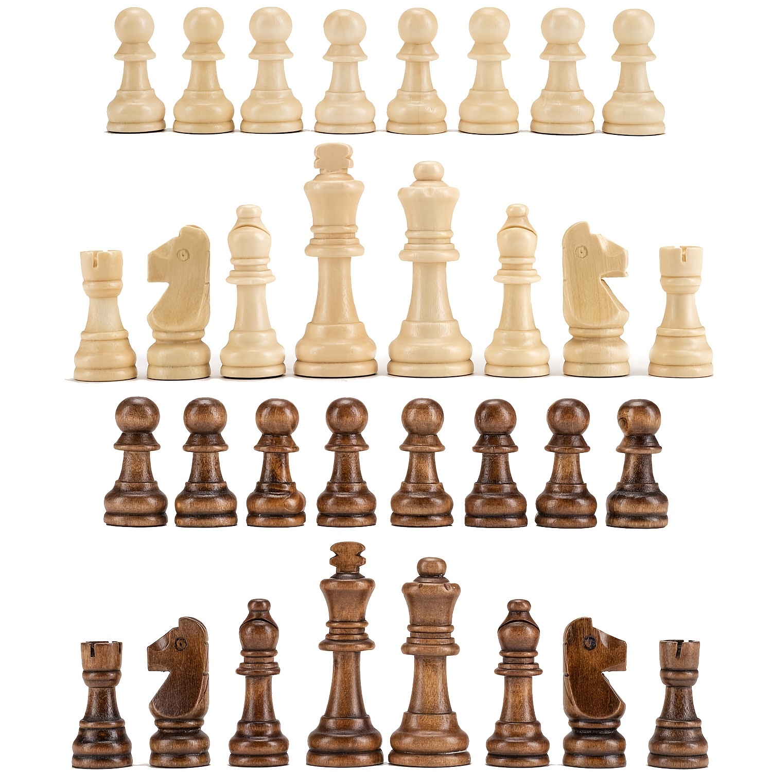 32 Pieses Wooden Chess Standar - Board Game Queen のレビューと価格