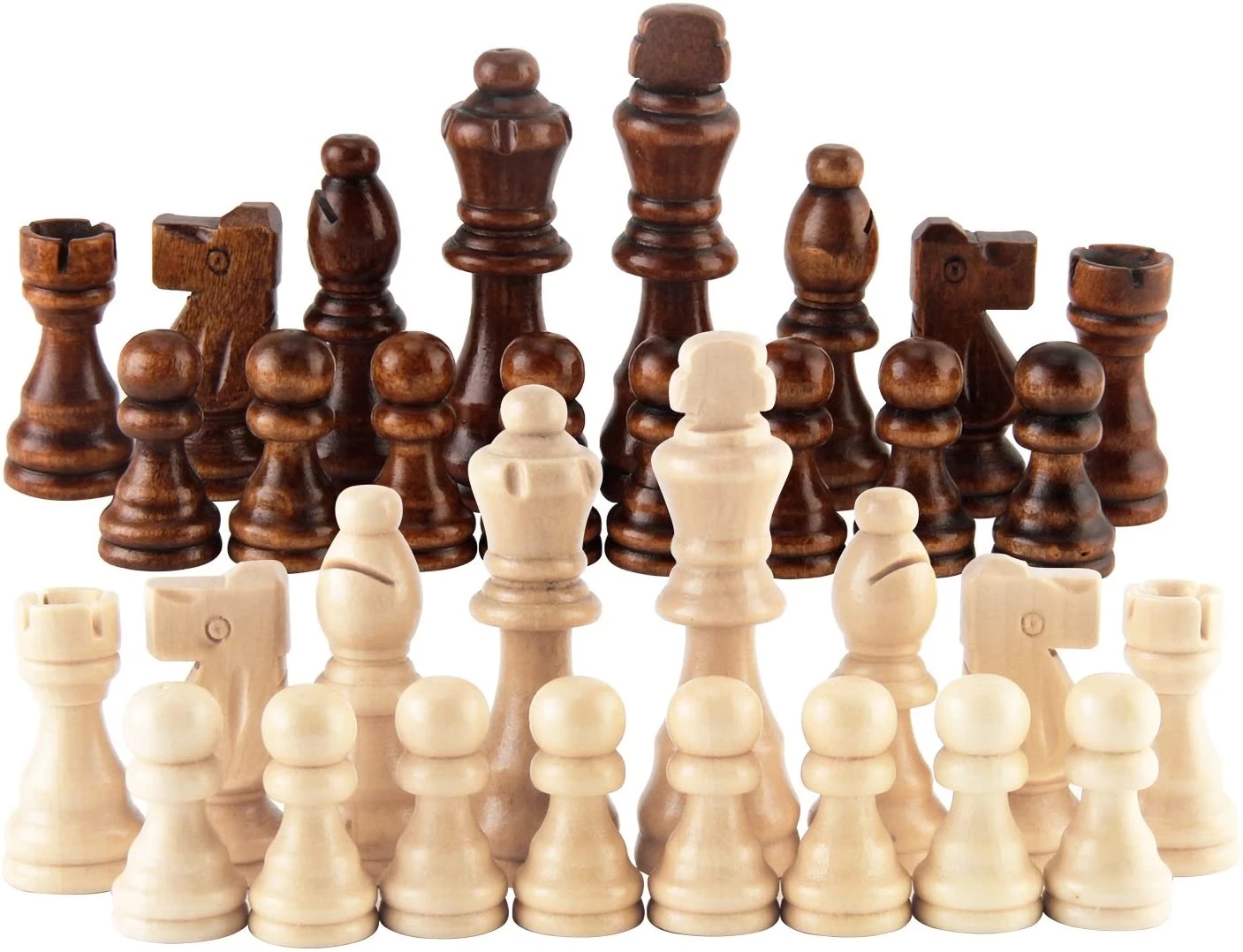 32 Pieses Wooden Chess Standar - Board Game Queen のレビューと価格