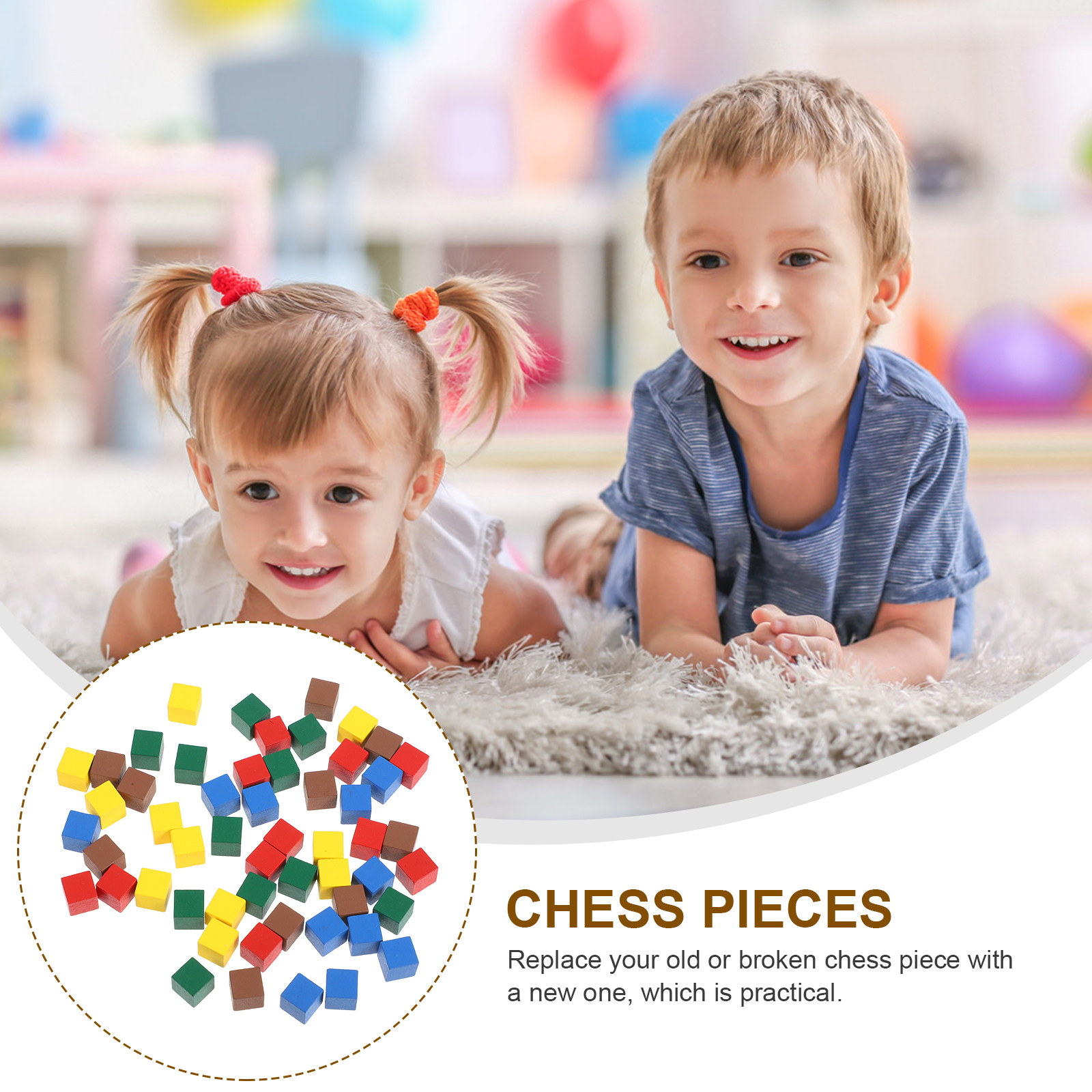 50Pcs Wood Chess Pieces Compac - Board Game For Kids のレビューと価格