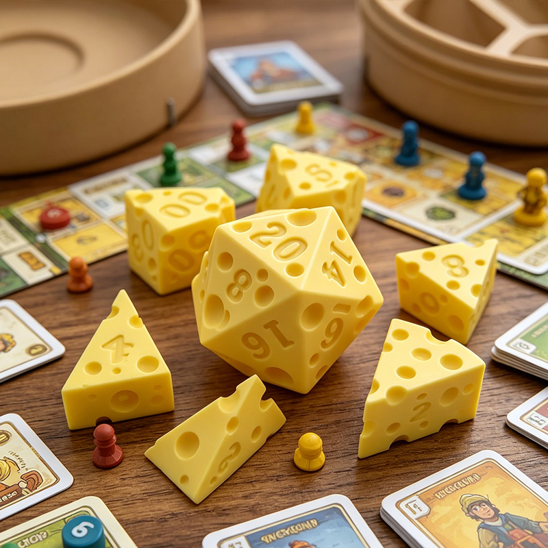 Cheese Polyhedral Dice Set Lay - Board Game Live のレビューと価格