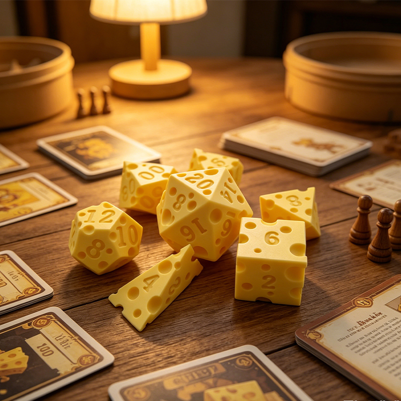 Cheese Polyhedral Dice Set Lay - Board Game Live のレビューと価格
